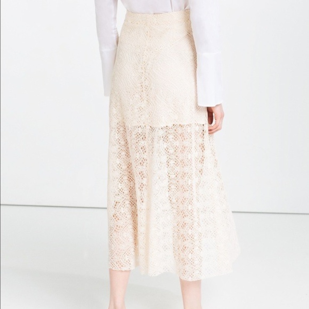 Zara Lace Layer Midi Skirt